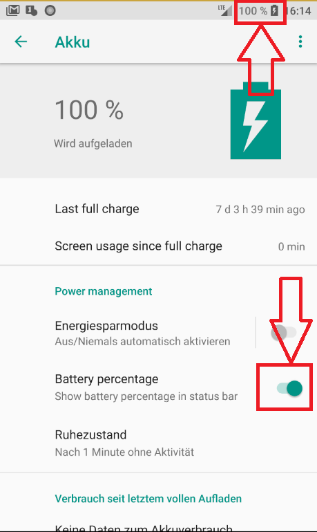 Android-Akkuanzeige aus- und einblenden (Schritt 4b)