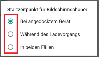 Android-Oreo: Bildschirmschoner einrichten (Schritt 7c)