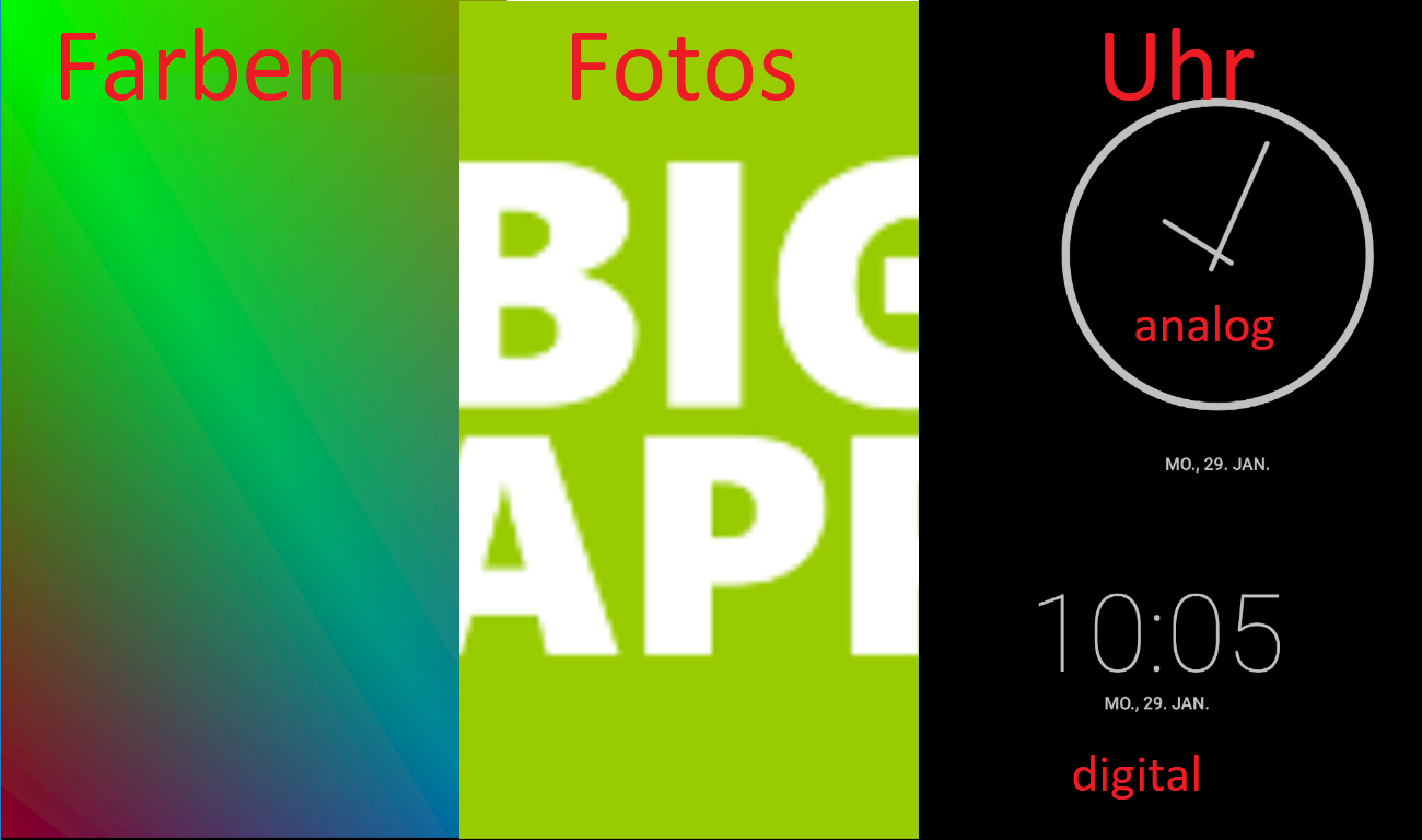 Android-Oreo: Bildschirmschoner einrichten (Farben, Fotos, Uhr)