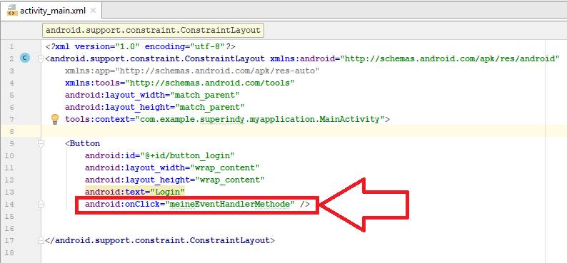 Android-Entwicklung: Event-Handling (Event-Listener-Registrierung über XML