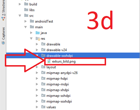 Android-Studio: Bild importieren (Schritt 3d)