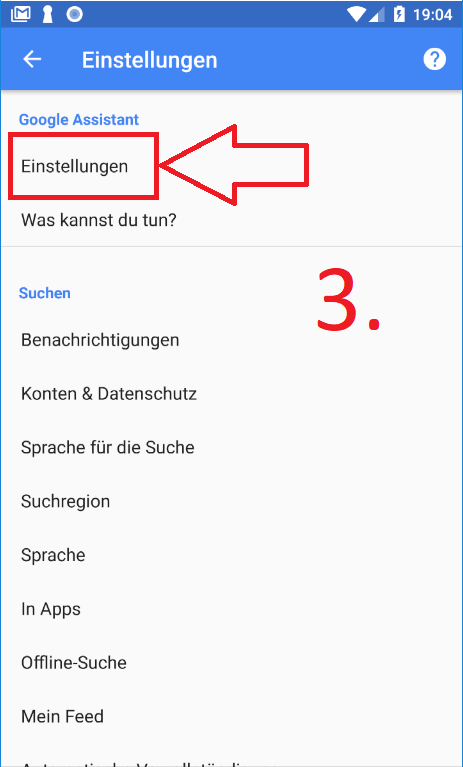 Android 8 (Oreo): Aktivitäten-Verlauf in Google Assistant löschen (Schritt 3)