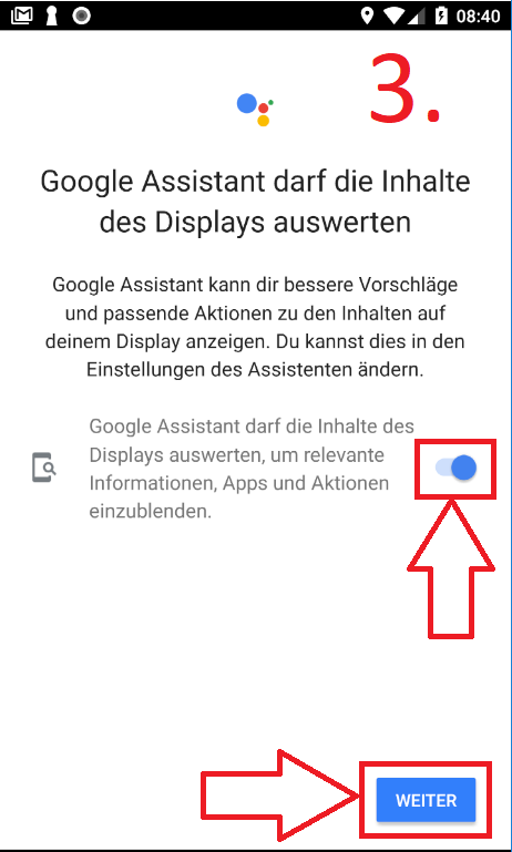 Android 8 (Oreo): Google Assistent aktivieren (Schritt 3)