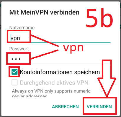 Android-Oreo: VPN einrichten (Schritt 5b)