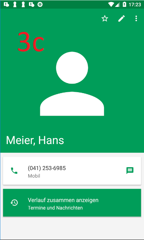 Android 8 (Oreo): Neuen Kontakt hinzufügen (Schritt 3c)