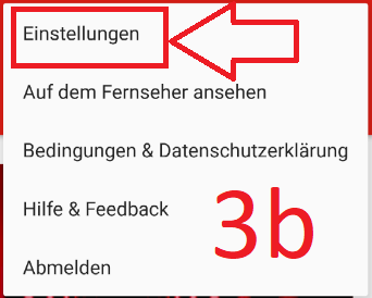 Android 8 (Oreo): In der Youtube-App den Standort ändern (Schritt 3b)