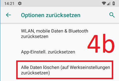Android 9 (Pie): Auf Werkseinstellungen zurücksetzen (Schritt 4b)