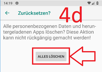 Android 9 (Pie): Auf Werkseinstellungen zurücksetzen (Schritt 4d)