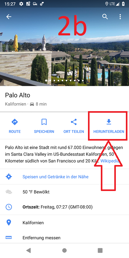 Android 9 (Pie): Google-Maps-Karten offline verwenden (Schritt 2b)