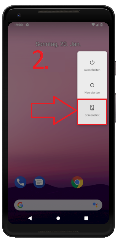 Android 9 (Pie): Screenshot erstellen (Schritt 2)
