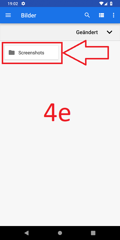 Android 9 (Pie): Screenshot erstellen (Schritt 4e)